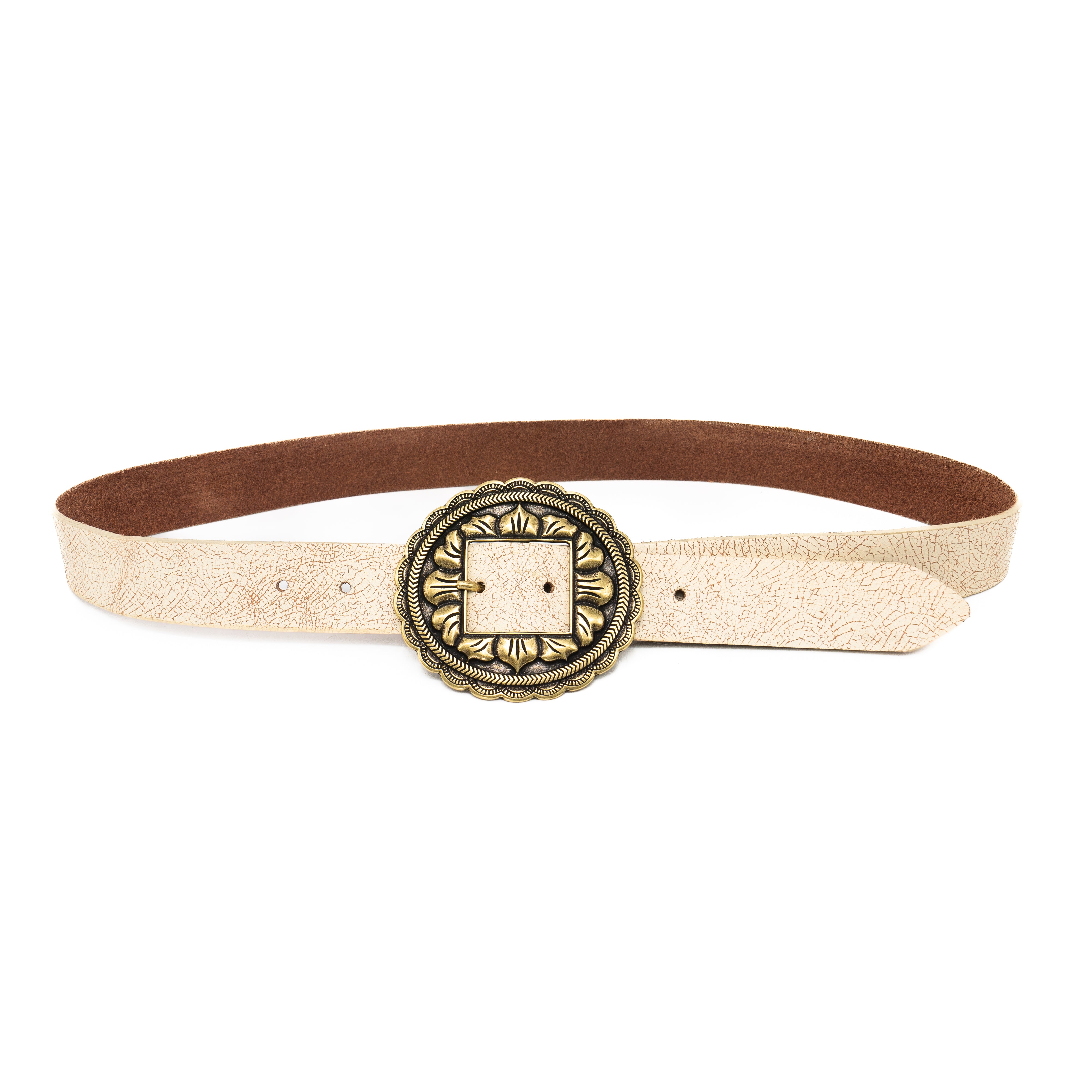 Sunbeam Belt - White Crackle Italian Leather With Detailed  display picture 3