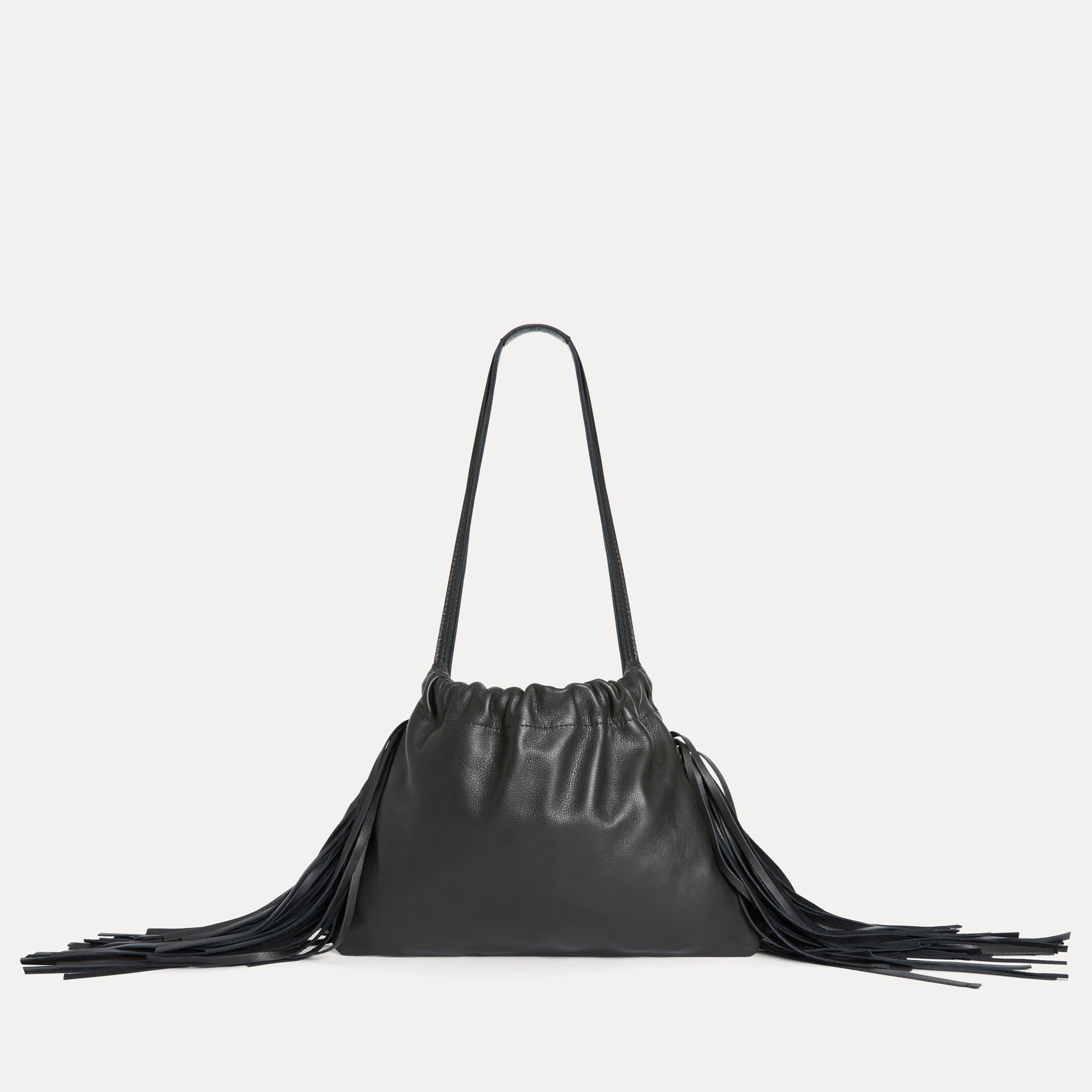 black leather fringe backpack Diana Fringe Bag – Italian Leather Shoulder Bag with Fringe