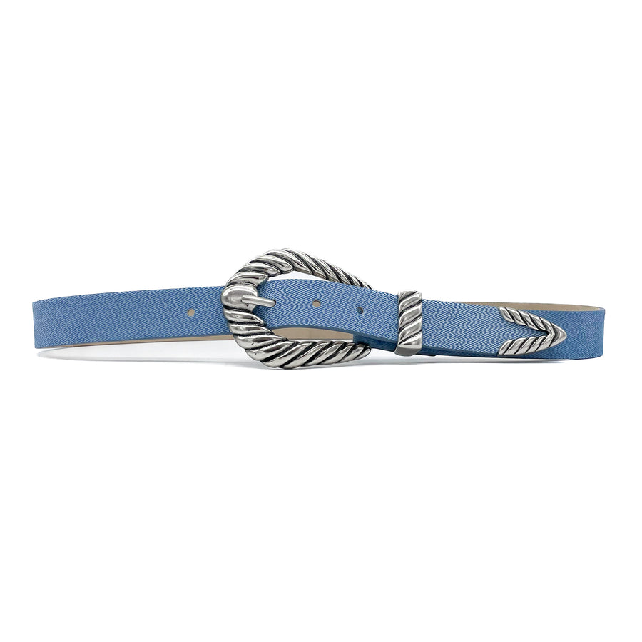 Off To The Races - Western Denim Leather Belt - Streets Ahead 