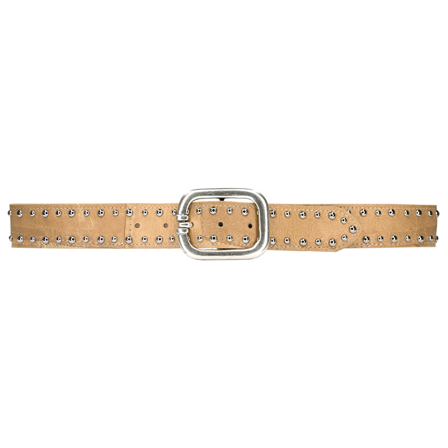 Brodie Belt - Studded Silver Natural - Streets Ahead