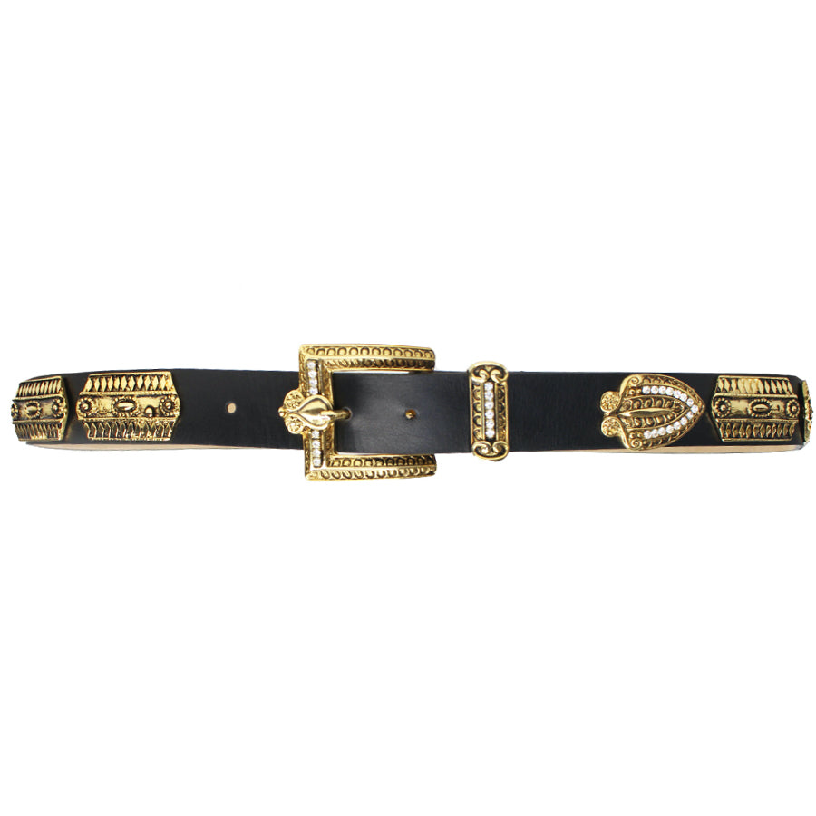 Victoria Belt Black Gold Vintage Buckle | Streets Ahead  display picture 3