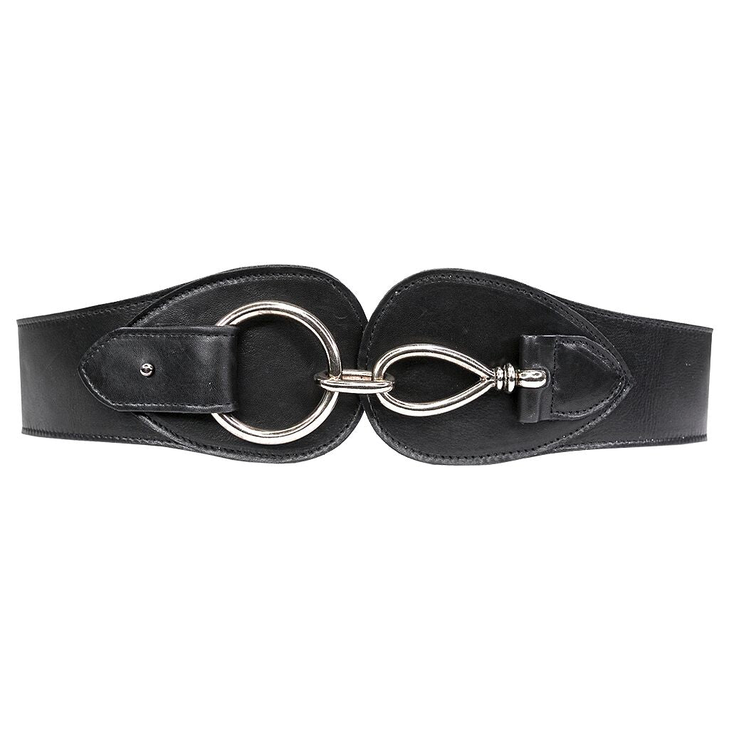 Streets Ahead Black Wide Leather Belt Freya Belt - Chic and Bold Wide Waist Black Italian Leather  main image 2