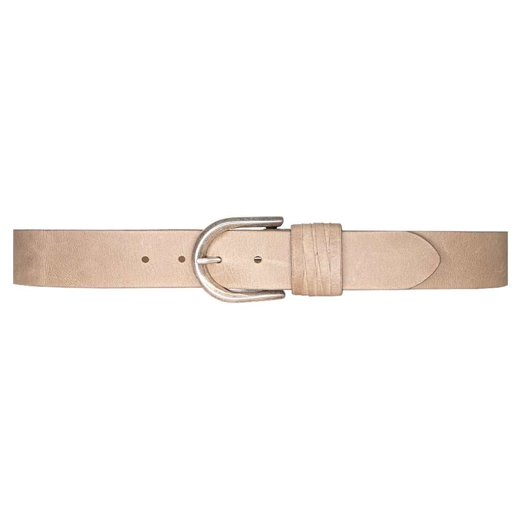 Olivia Belt - Taupe Italian Leather Jean Belt Silver Buckle