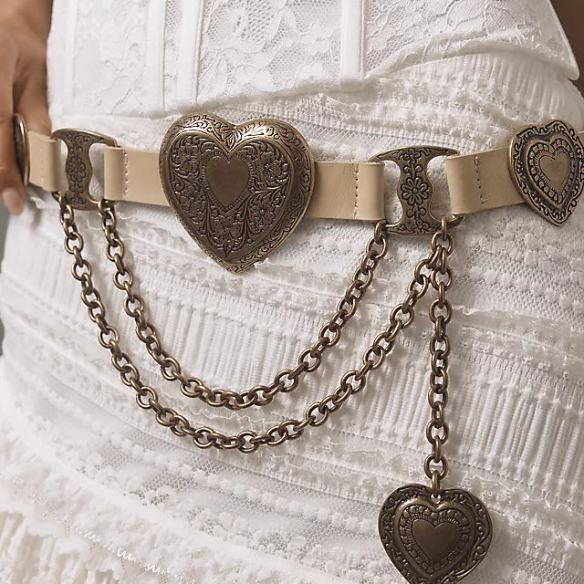 Mia Heart Belt - Brass - [description] - StreetsAheadInc