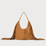 Stevie Fringe Hobo Tan Suede