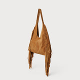 Stevie Fringe Hobo Tan Suede