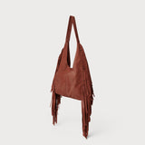 Stevie Fringe Hobo Rosewood Suede