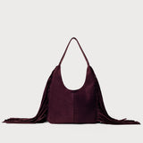 Stevie Fringe Hobo Plum Suede