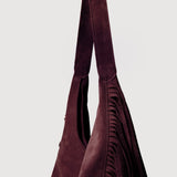 Stevie Fringe Hobo Plum Suede