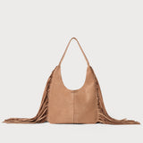 Stevie Fringe Hobo Cappuccino Suede