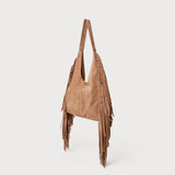 Stevie Fringe Hobo Cappuccino Suede