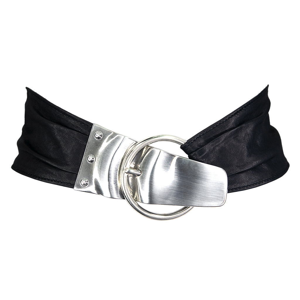 Clarity - Soft Sash Waist Belt Silver Unique Hardware Buckle - Streets Ahead