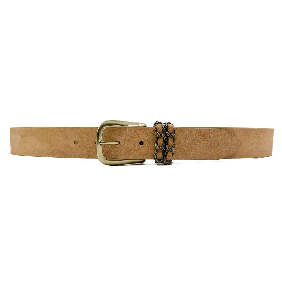 Asha - Tan Leather Belt Solid Brass Buckle - Streets Ahead