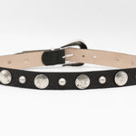 Rori Belt - Western Inspired Black Tooled Italian Leather Silver Buckle Set - Streets Ahead