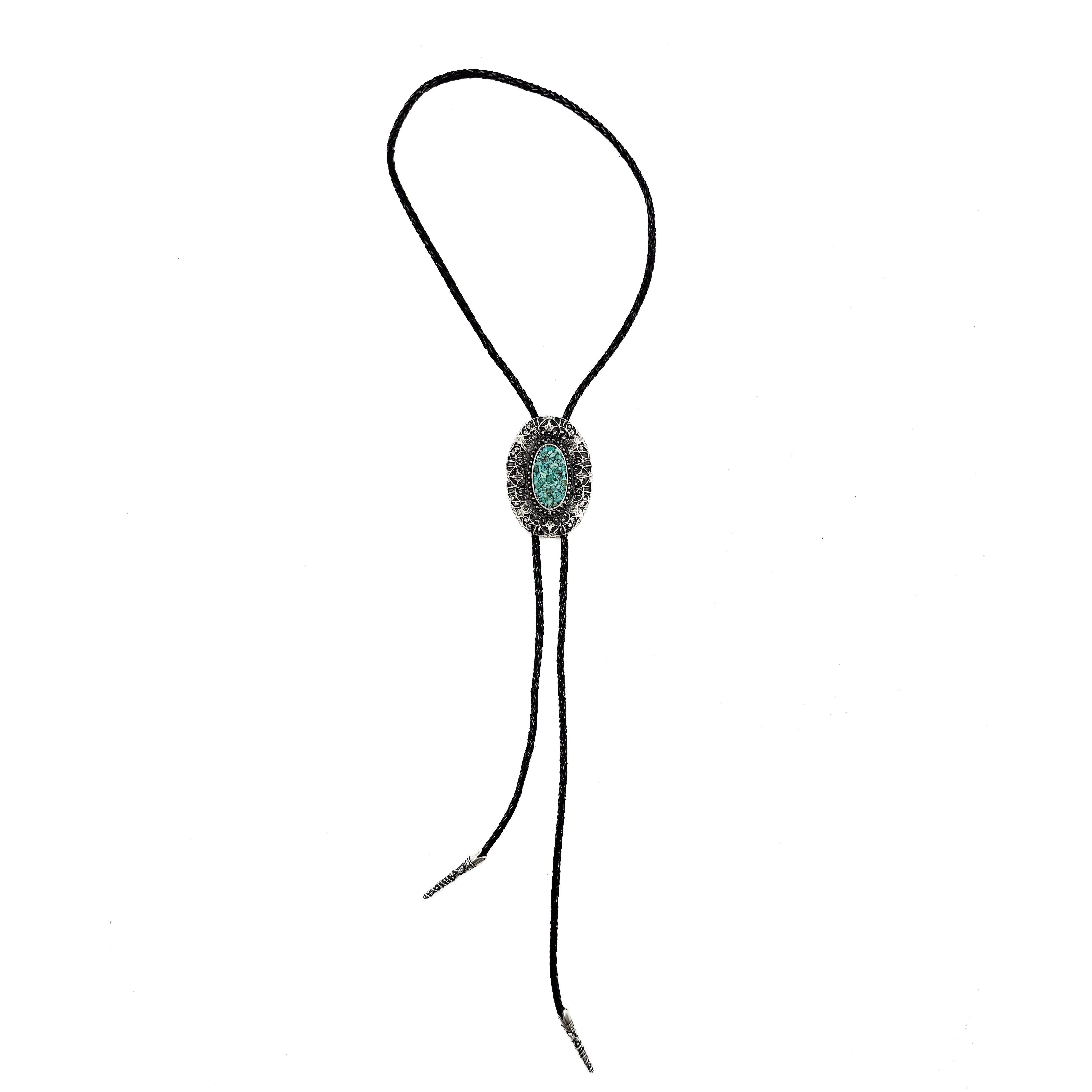 Dahlia Necklace - Genuin Turquoise Pendant Bolo Tie - Streets Ahead