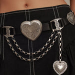 Mia Heart Belt - Silver - [description] - StreetsAheadInc