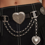 Mia Heart Belt - Silver - [description] - StreetsAheadInc