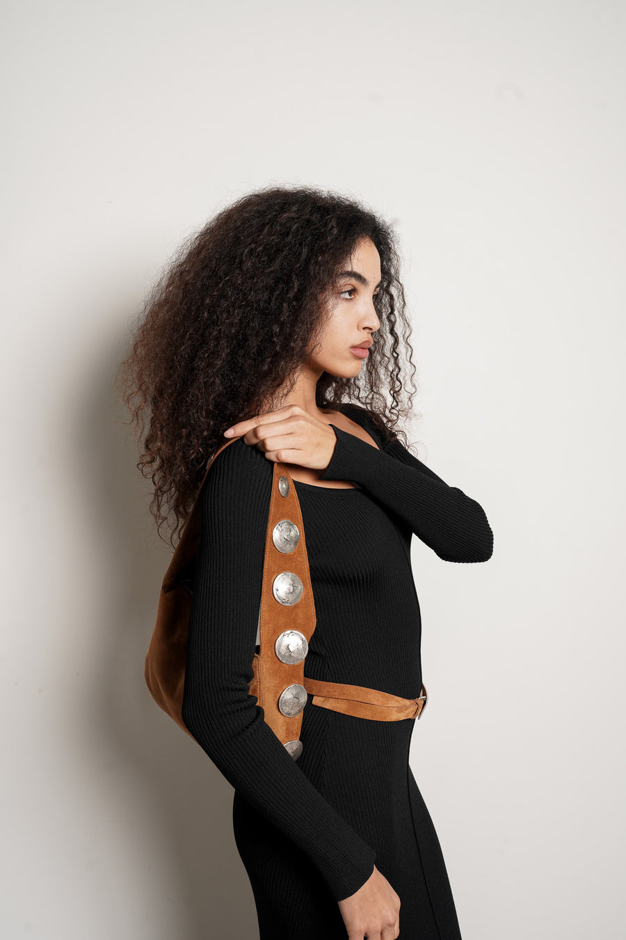 Athena Shoulder Bag Tan Suede - [description] - StreetsAheadInc