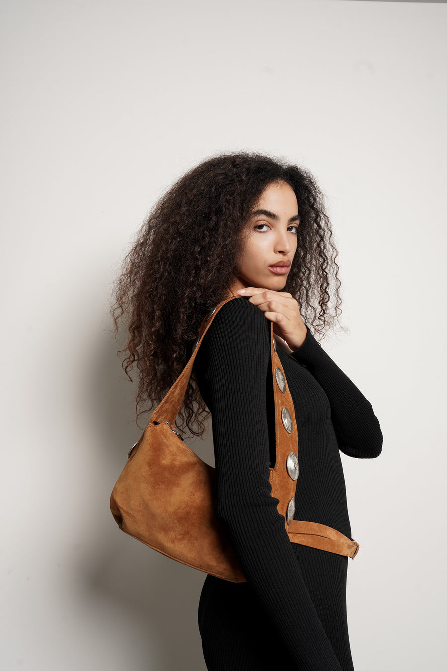 Athena Shoulder Bag Tan Suede - [description] - StreetsAheadInc