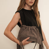 Diana Fringe Bag Grey Suede - [description] - StreetsAheadInc