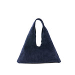 Mila Mini - Handheld Suede Navy Italian Leather Handbag - Streets Ahead