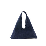 Mila Mini - Handheld Suede Navy Italian Leather Handbag - Streets Ahead