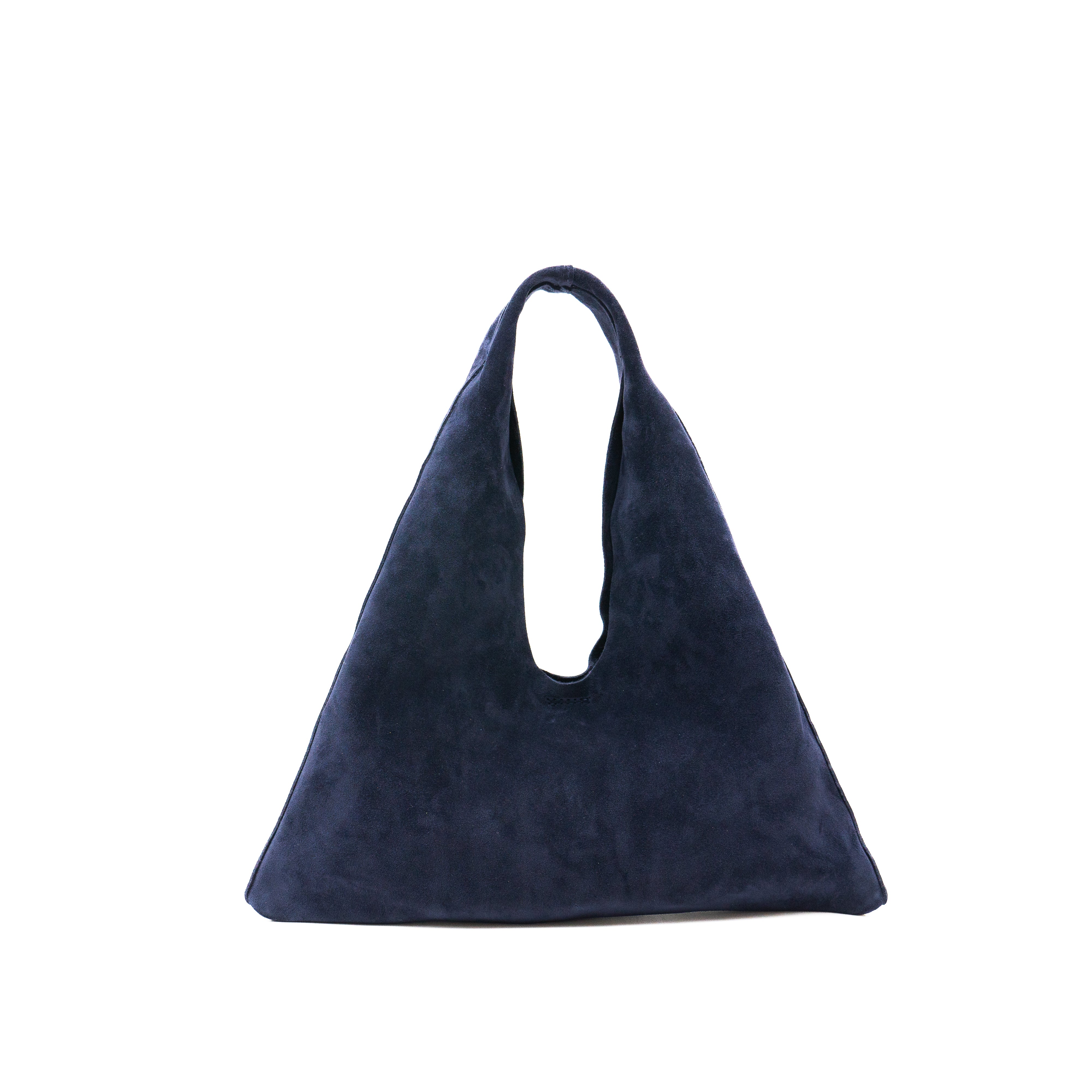 Mila Mini - Handheld Suede Navy Italian Leather Handbag - Streets Ahead