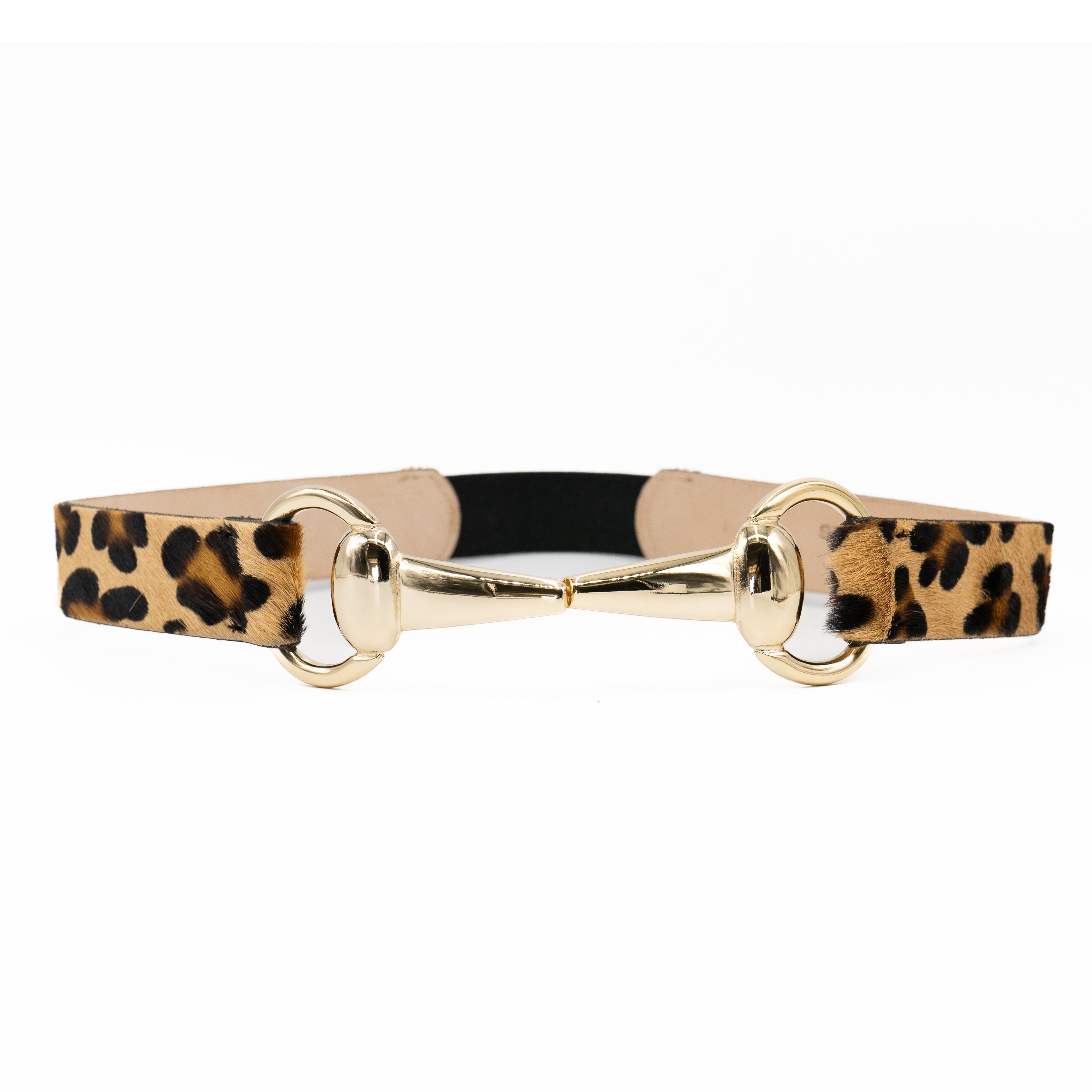 Lila Leopard Belt - Statement Leopard Print Gold Equestrian Hardware Belt - Streets Ahead