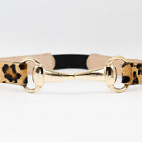 Lila Leopard Belt - Statement Leopard Print Gold Equestrian Hardware Belt - Streets Ahead