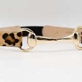 Lila Leopard Belt - Statement Leopard Print Gold Equestrian Hardware Belt - Streets Ahead