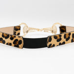 Lila Leopard Belt - Statement Leopard Print Gold Equestrian Hardware Belt - Streets Ahead