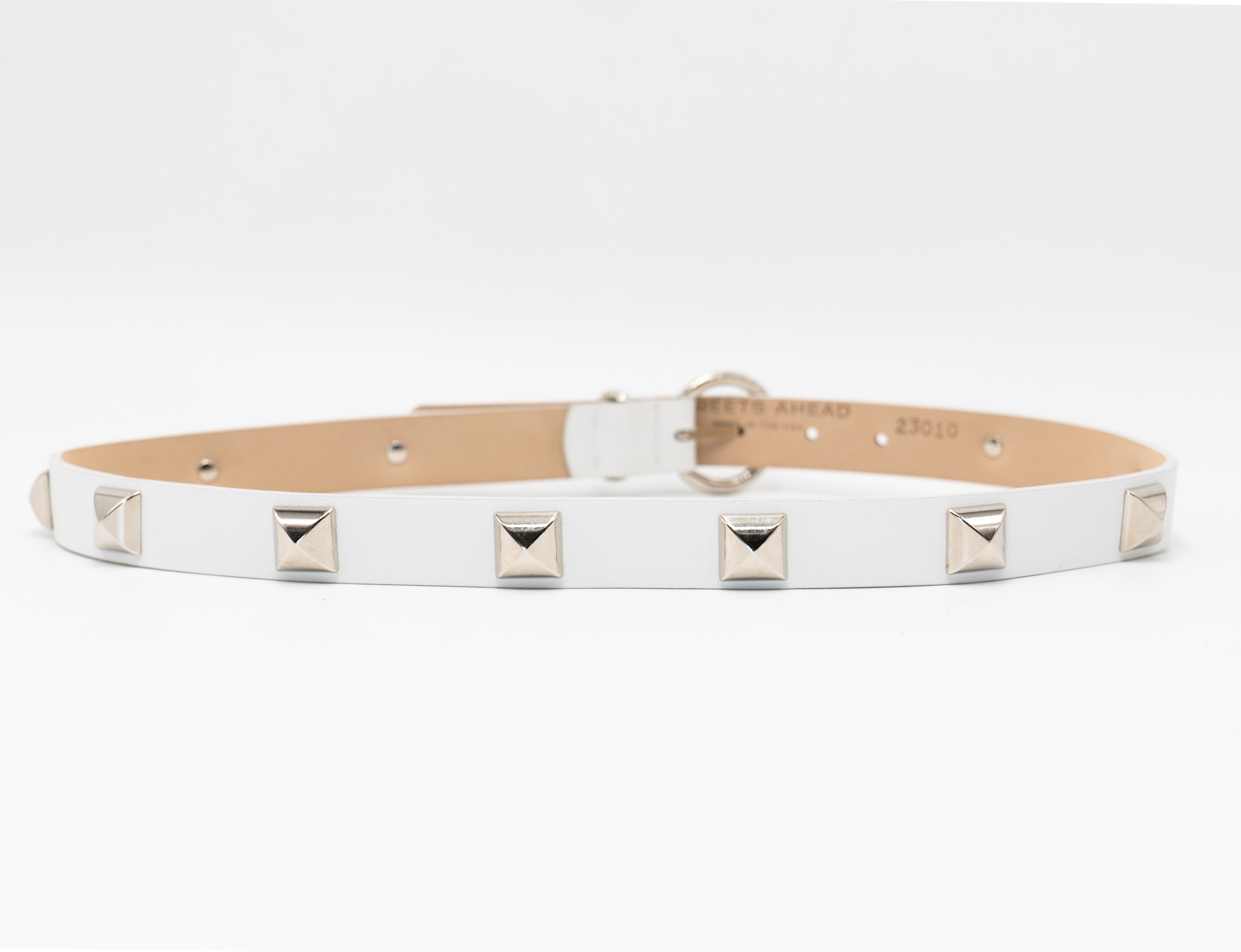 Kya Belt - Chic Pyramid Hardware Belt On Smooth Italian Leather - Streets Ahead