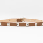 Kya Belt - Chic Pyramid Hardware Belt On Smooth Italian Leather - Streets Ahead