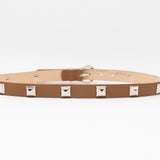 Kya Belt - Chic Pyramid Hardware Belt On Smooth Italian Leather - Streets Ahead