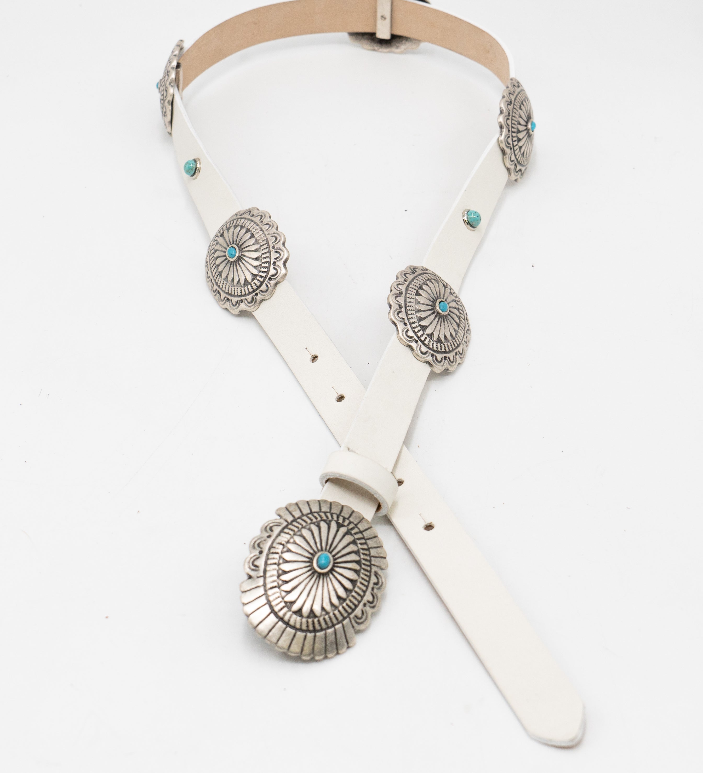 Streets Ahead Iris Concho Belt — western concho leather belt, handcrafted in Los Angeles