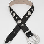 Rori Belt - Western Inspired Black Tooled Italian Leather Silver Buckle Set - Streets Ahead