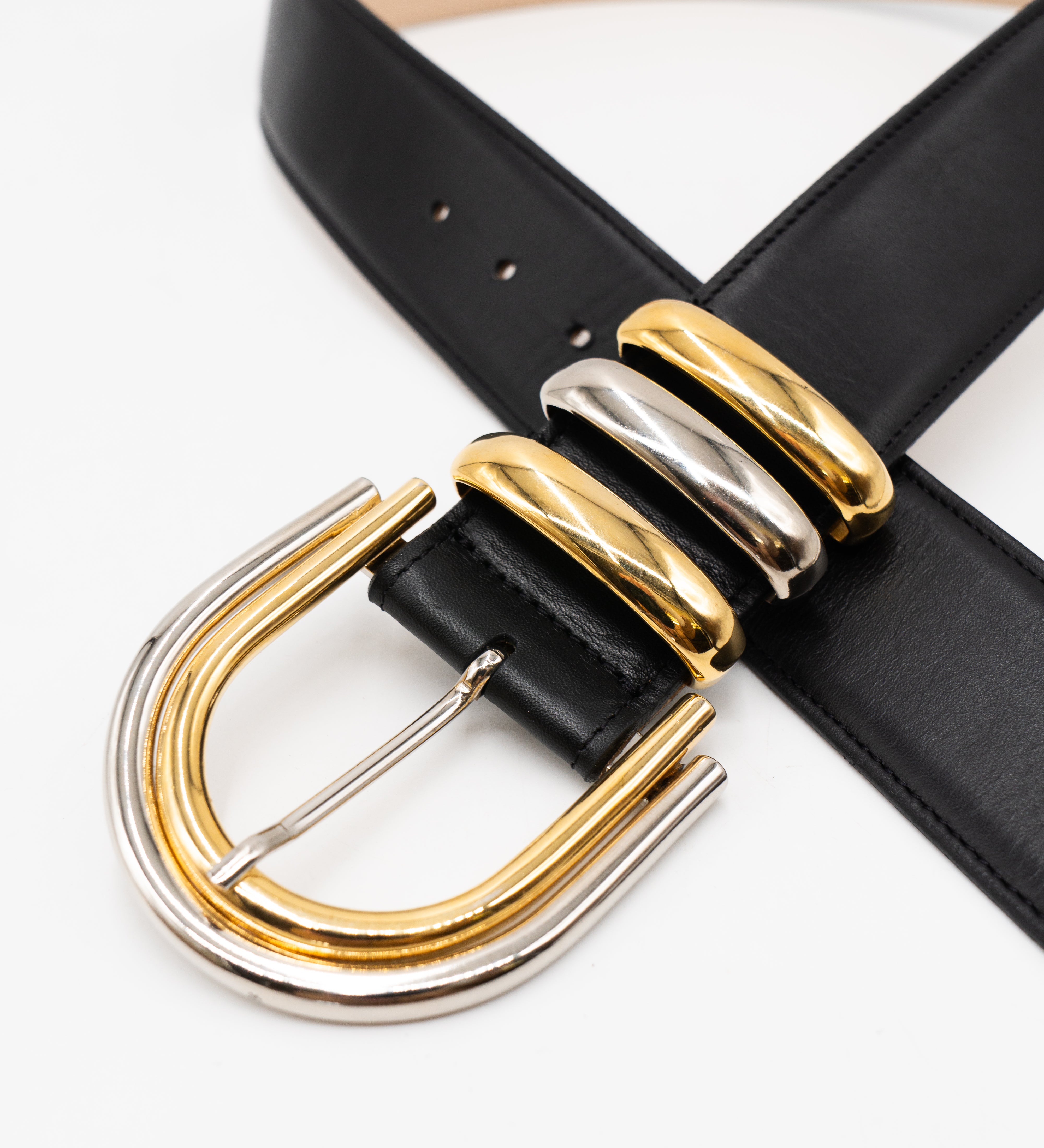 Terra Waist Belt - Striking Two-Tone Buckle In Gold And Silver Intricate Multi-Loop Detail - Streets Ahead