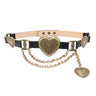 Mia Heart Belt - Statement Brass Heart Belt Black Leather - Streets Ahead