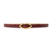 Evra Belt in deep red Italian leather with 24k gold-plated marquise buckle, Streets Ahead