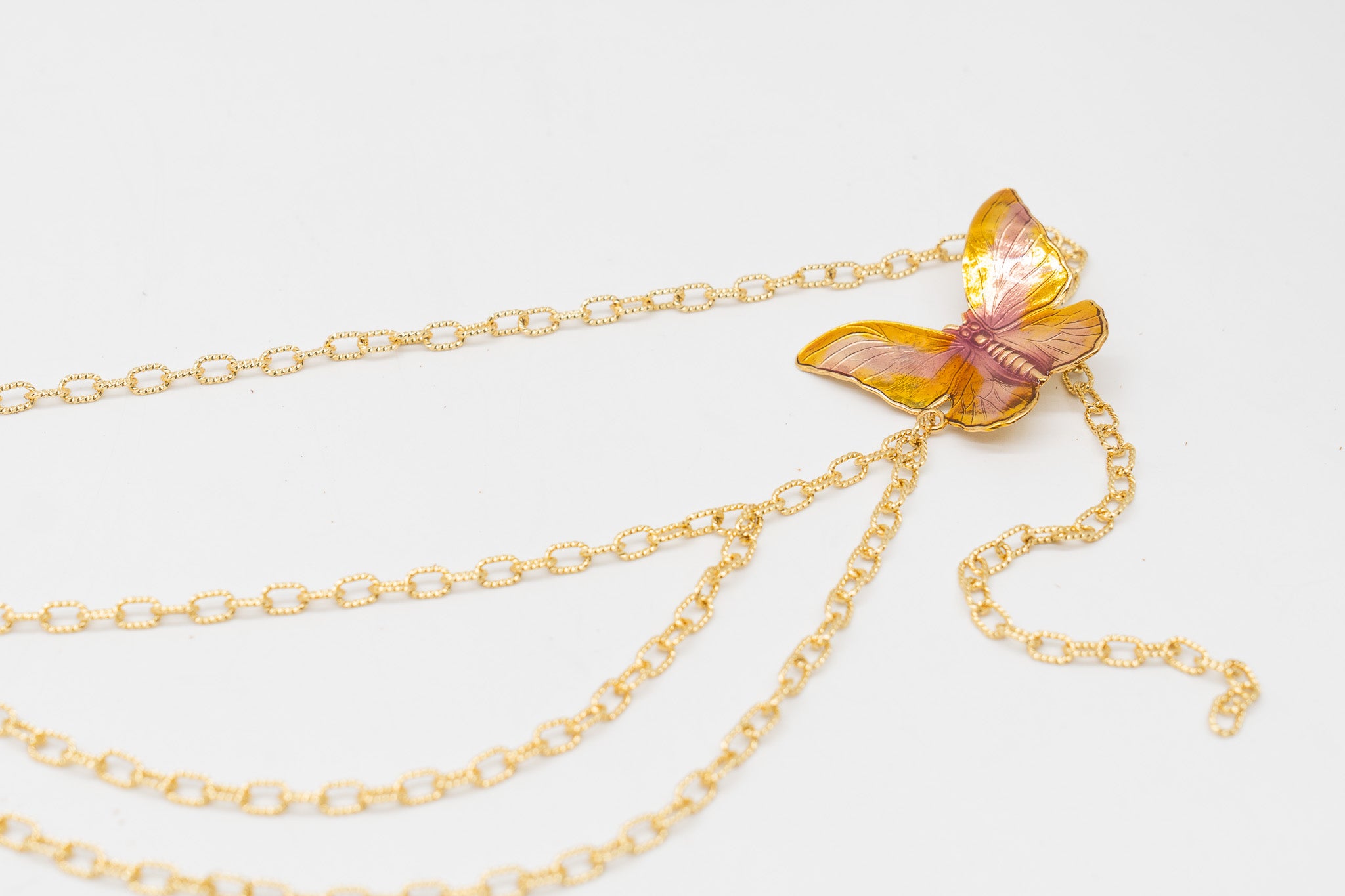 Streets Ahead Butterfly Chain Belt — gold chain with butterfly charm detail, handcrafted in Los Angeles