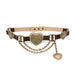 Mia Heart Belt in brown Italian suede with engraved brass heart buckle, Streets Ahead