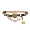 Mia Heart Belt in brown Italian suede with engraved brass heart buckle, Streets Ahead