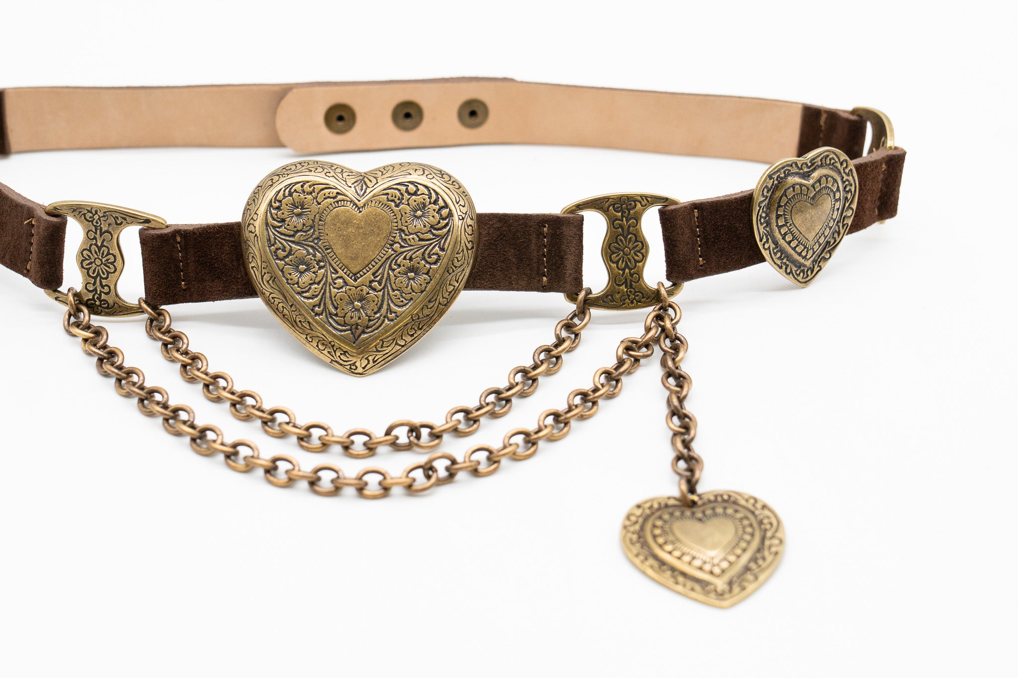 Mia Heart Belt - Brass - [description] - StreetsAheadInc