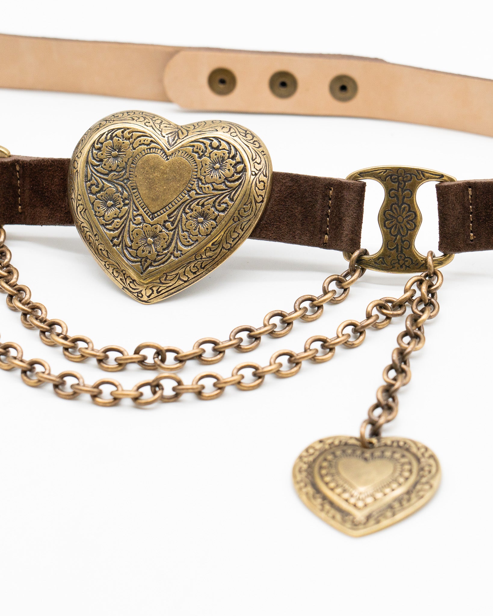 Mia Heart Belt - Brass - [description] - StreetsAheadInc