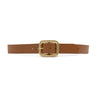 Natalia Belt in tan Italian leather with gold-plated rectangular buckle, Streets Ahead