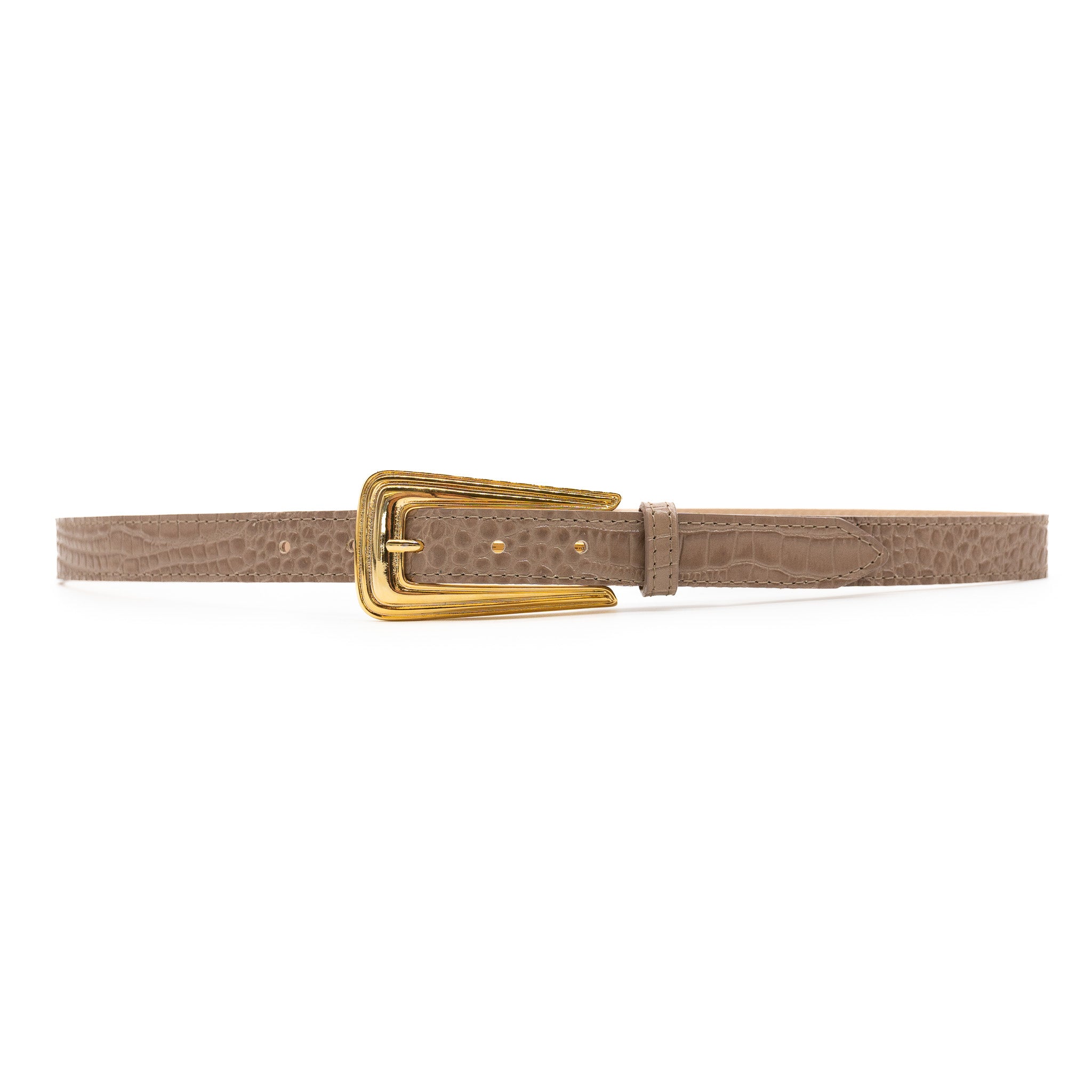 Bria Belt - Cappuccino Croc Embossed - [description] - StreetsAheadInc