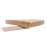 Livia Belt - Cappuccino Croc Embossed Leather - [description] - StreetsAheadInc