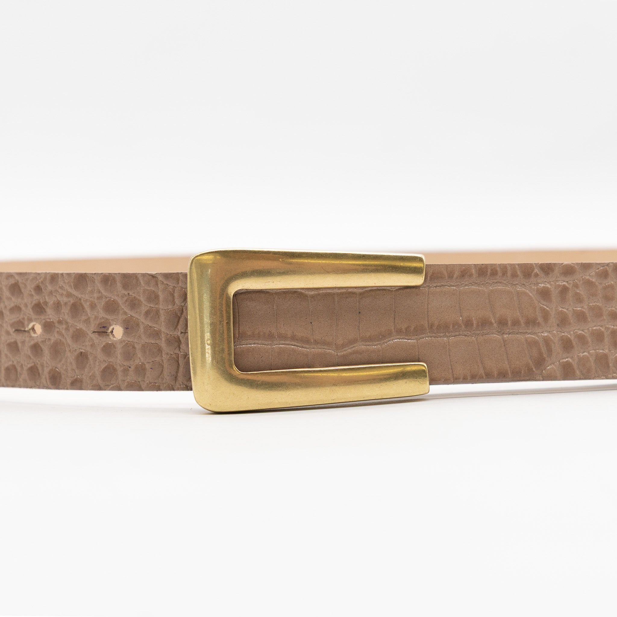 Livia Belt - Cappuccino Croc Embossed Leather - [description] - StreetsAheadInc