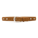 Hayes Belt - Studded calf hair leather belt with silver buckle, handcrafted in Los Angeles using Italian leather - Streets Ahead
