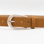 Hayes Belt - Studded calf hair leather belt with silver buckle, handcrafted in Los Angeles using Italian leather - Streets Ahead